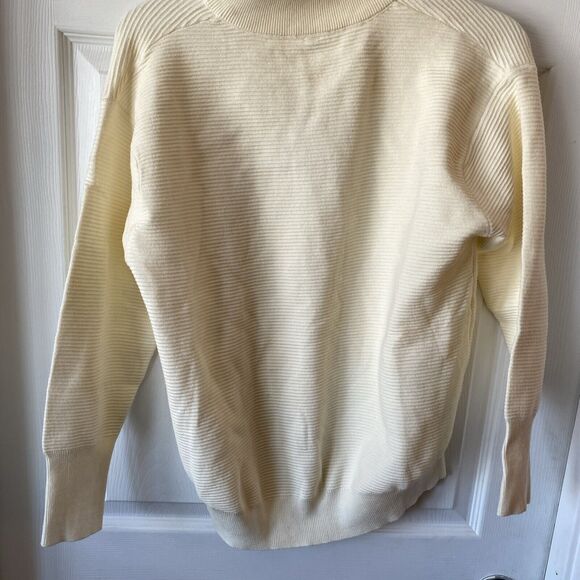 Deep Self Sweater Women’s Size Small Pullover Cream NWT 1/4 Zip High Neck - Picture 8 of 10